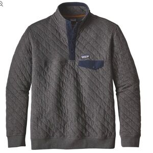 PATAGONIA Organic Cotton Quilt Snap-T Pullover, Gray, Mens Small/Women Medium
